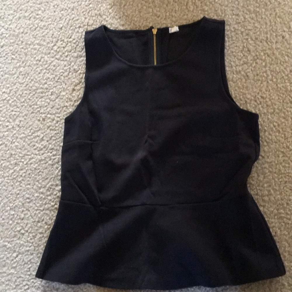 J. Crew Black Peplum Top